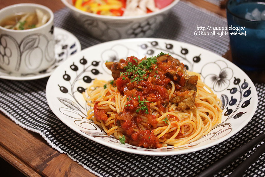 献立 スペアリブのトマトソース煮パスタ 一週間野菜を食べないとどうなるか 食べなかった結果 るぅのおいしいうちごはん Powered By ライブドアブログ