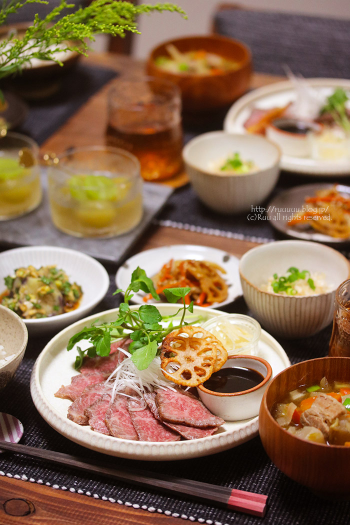 献立 牛のたたき 今日は明日に備えて早寝を るぅのおいしいうちごはん Powered By ライブドアブログ