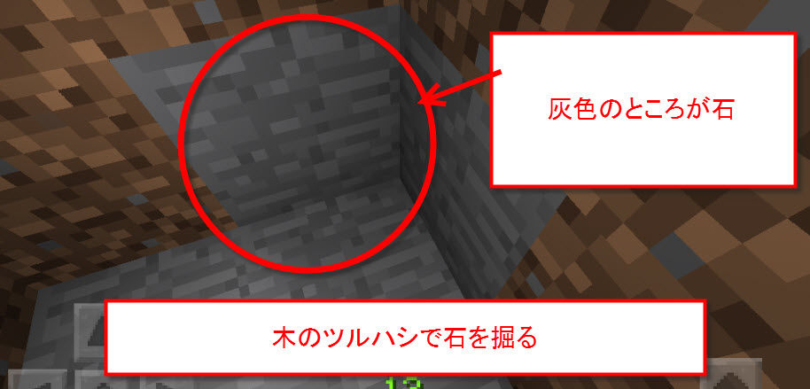 石を掘る 石を掘る