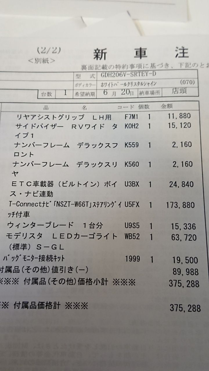 ハイエース見積書公開 北海道 釣りと美味いもの日記