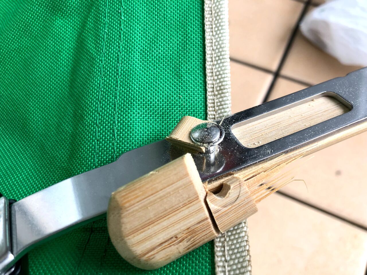snowpeakのホットサンドクッカー トラメジーノに「asigrip_tz」を装着