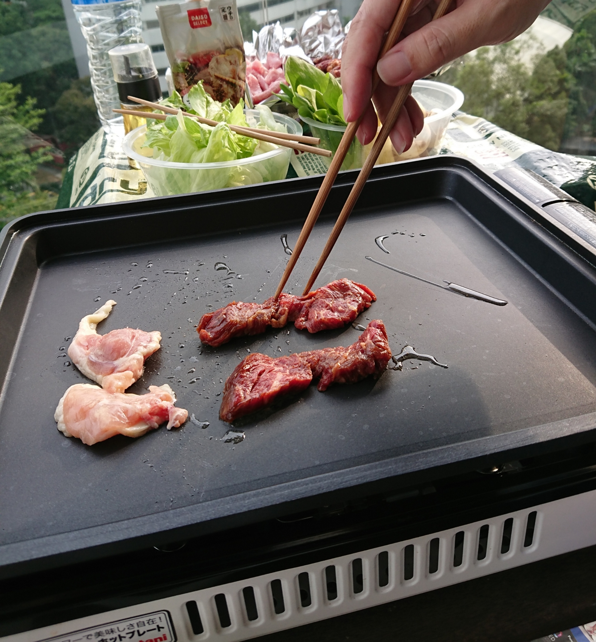 ベランダ 焼肉 マンション