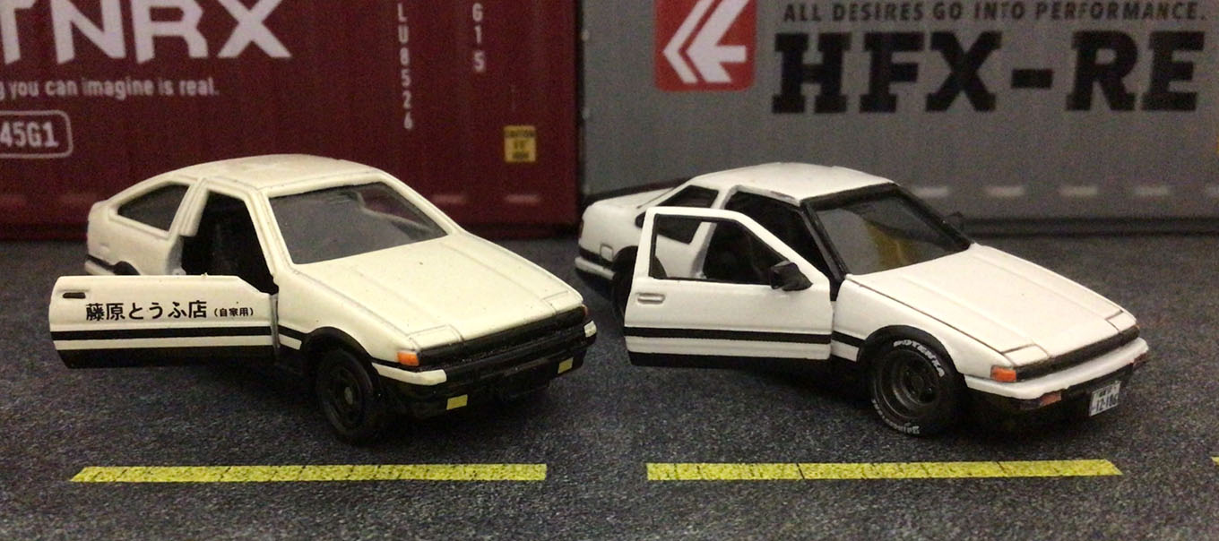 頭文字D藤原拓海トレノ( AE86）＆乾真司トレノ2ドア(AE86） 頭文字D』最後のバトルを再現！藤原拓海トレノ＆乾信司トレノ2