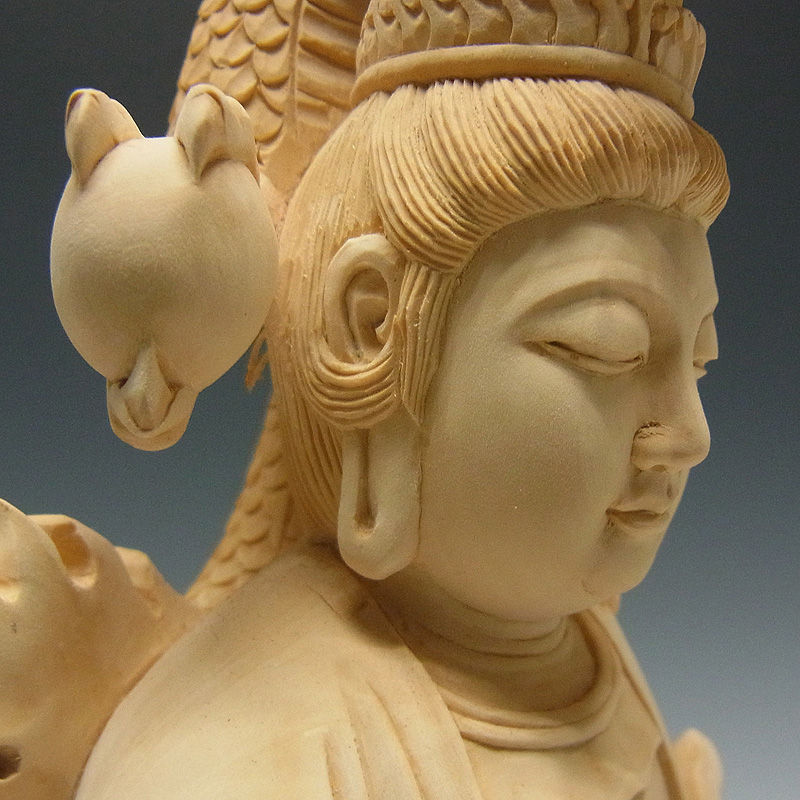 特別プライス】水柘植(白木) 白山権現(白山妙理権現) 高さ:35cm （販売