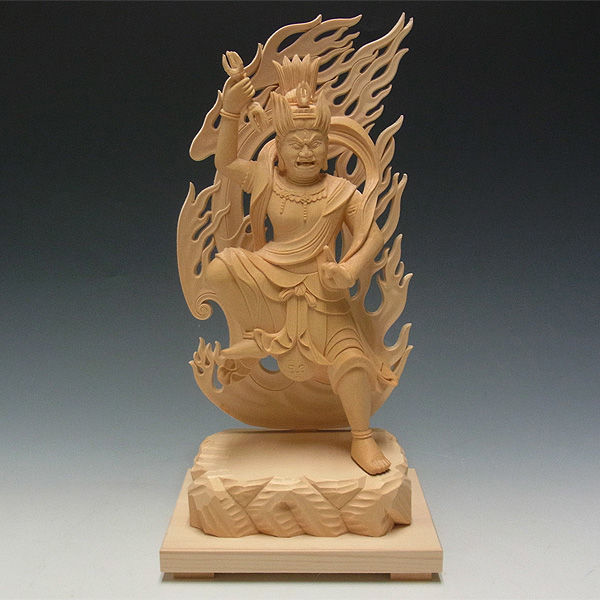 桧/檜(ヒノキ) 蔵王権現 高さ:31cm (販売・木彫り) : 【龍祥】仏像