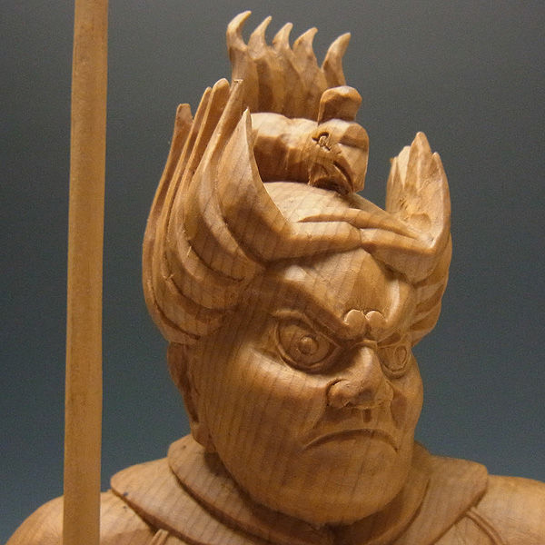 毘沙門天 木曽桧 木彫り 仏像 日本仏師作品 毘沙門天 16cm 木曽桧 木彫り 仏像 日本仏師作品 : 仏像と縁起物