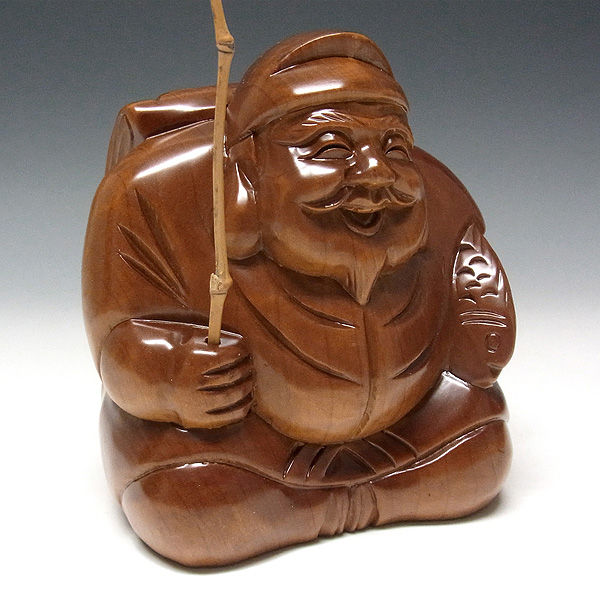 台湾桧/檜(たいわんひのき) 恵比寿大黒セット(台付) 幅29cm （販売