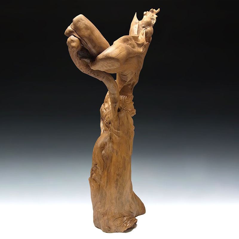 楠/樟(クス) 木彫りの達磨大師 高さ：82cm （販売・木彫り）SY-11-1
