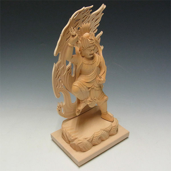 桧/檜(ヒノキ) 蔵王権現 高さ：31cm （販売・木彫り） : 【龍祥