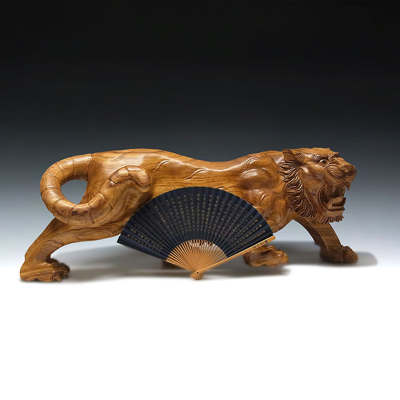 楠/樟(クス) 木彫りの虎 幅：91cm （販売・木彫り）CT-6 : 【龍