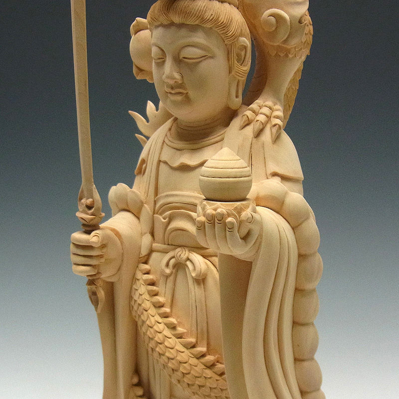 特別プライス】水柘植(白木) 白山権現(白山妙理権現) 高さ:35cm