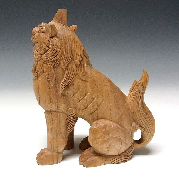 神具　狛犬　彫り物(けやき材)　木製一対1 ① 神具 狛犬 彫り物(けやき材) 木製一対1 ① Amazon.co.jp: 国産欅