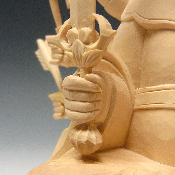 柘植/黄楊(ツゲ) 八臂弁財天(はっぴ弁財天) 高さ:20cm (販売 柘植/黄楊(ツゲ) 八臂弁財天(はっぴ弁財天) 高さ:20cm (販売