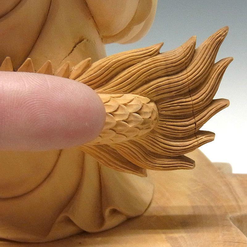 特別プライス】水柘植(白木) 白山権現(白山妙理権現) 高さ:35cm （販売