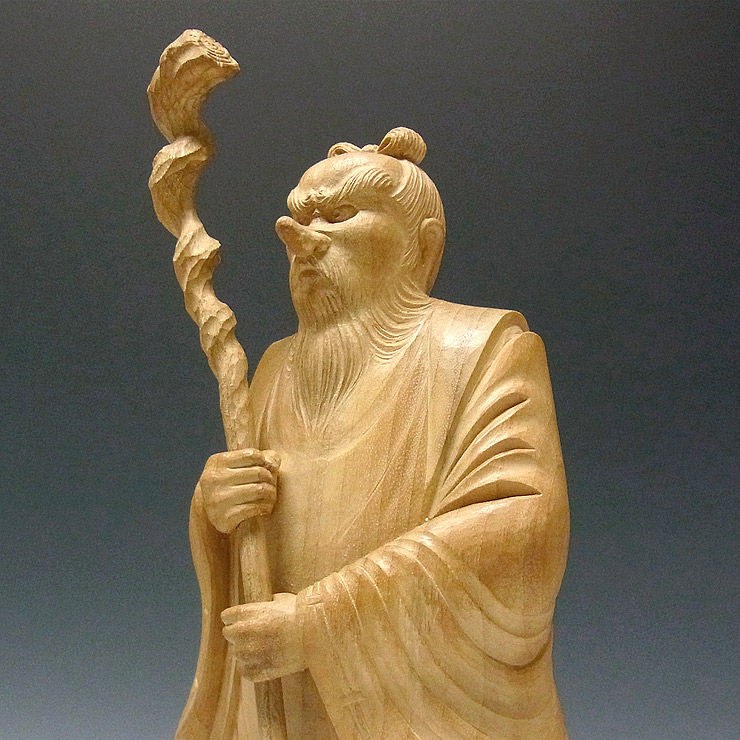 楠/樟(クス) 猿田彦大神(さるたひこのおおかみ) 高さ：33cm 【国内