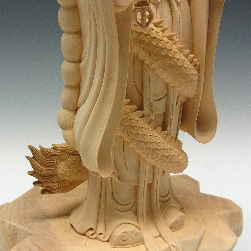 特別プライス】水柘植(白木) 白山権現(白山妙理権現) 高さ:35cm