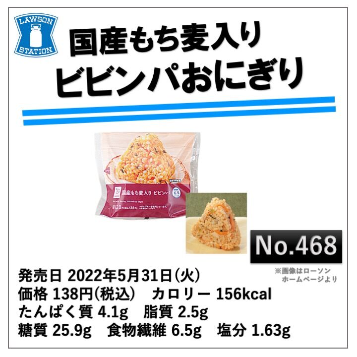 昨日発売 156kcal 食べ応えのあるもち麦と ビビンパ風の味付けが高い満足度 ローソンの新健康路線 食物繊維豊富なおにぎり コンビニ ダイエットラボ