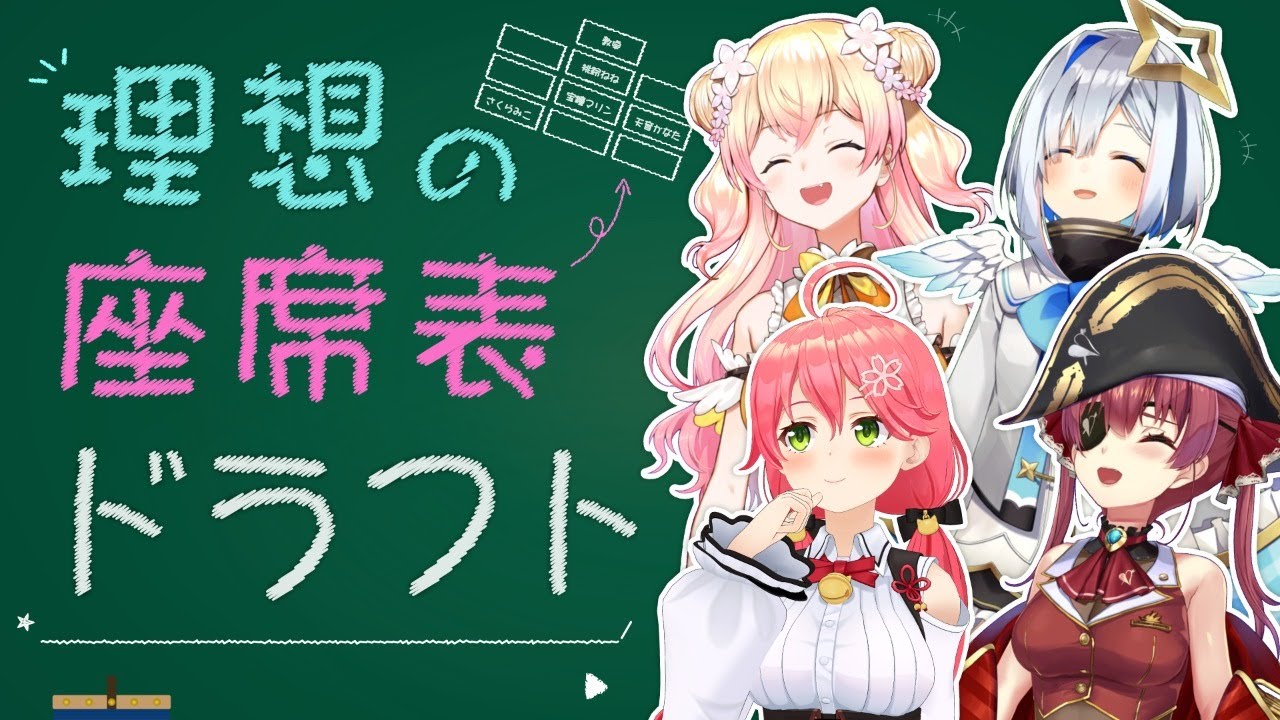 理想の座席表ドラフト 始まります さくらみこ 宝鐘マリン 天音かなた 桃鈴ねね Pcジサクテック