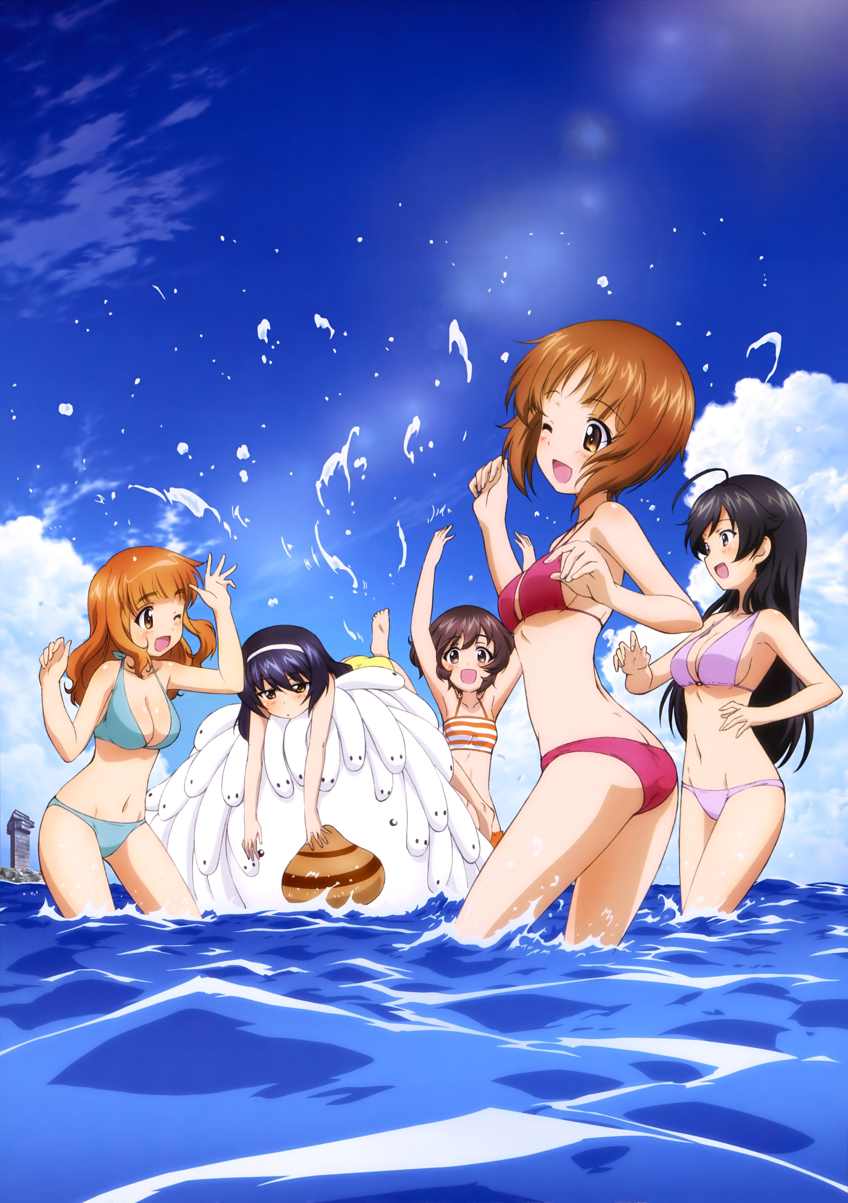 あんこうチーム 水着 4k壁紙 超高画質 3840 2160 38 アニメ4k壁紙