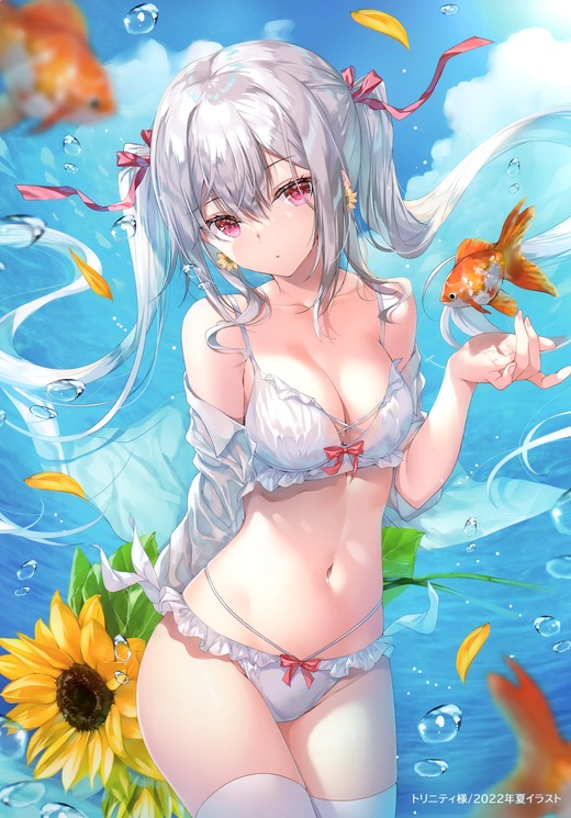 イラスト：みわべさくら【水着姿の女の子】二次画像