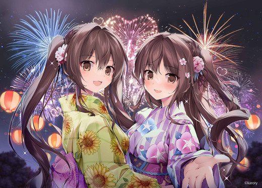 イラスト：karory【蒼海夏音＆蒼海舞香】浴衣姿 画像