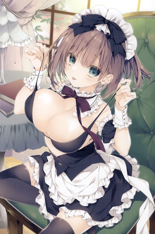 イラスト：狗神煌【メイド服の女の子】二次画像