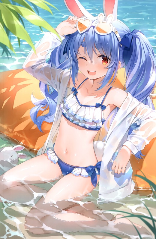 イラスト：憂姫はぐれ【兎田ぺこら】水着 画像