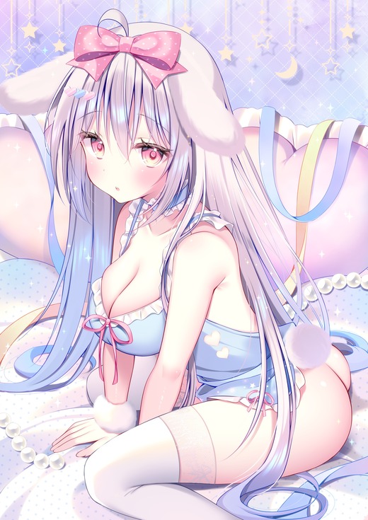 イラスト：わたがしゆい【うさ耳の女の子】二次画像