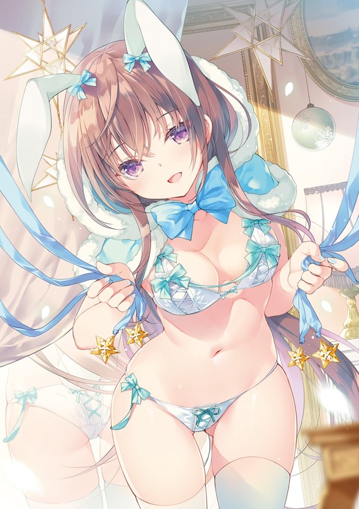 イラスト：みわべさくら【うさ耳の女の子 下着姿】二次画像