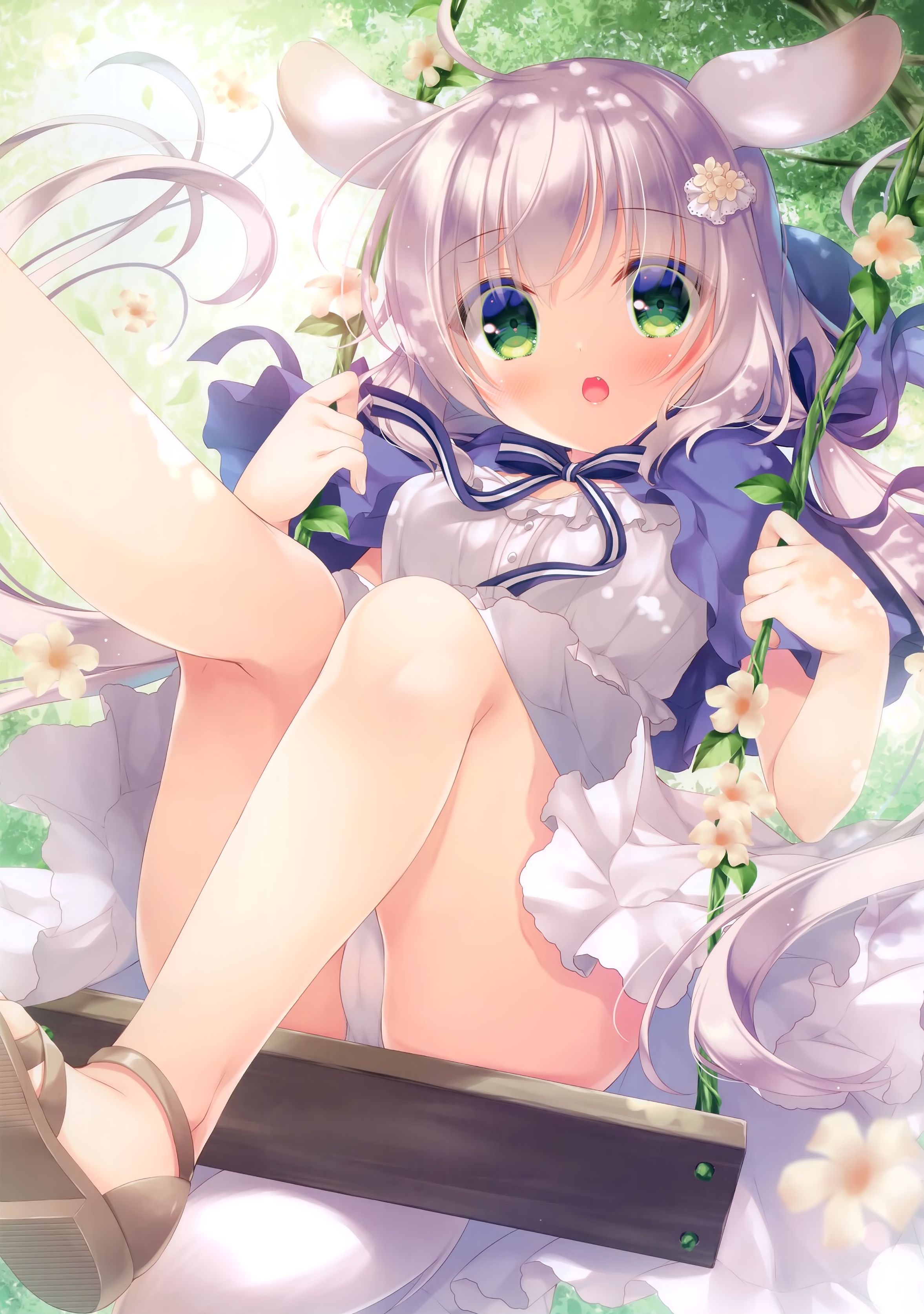 ブランコ ぱんちら イラスト：ゆき恵【獣耳の女の子 ブランコ パンチラ】二次画像 : 同人エロ専科＠エロゲ