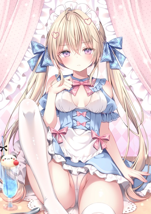 イラスト：わたがしゆい【ツインテ娘 パンチラ】二次画像