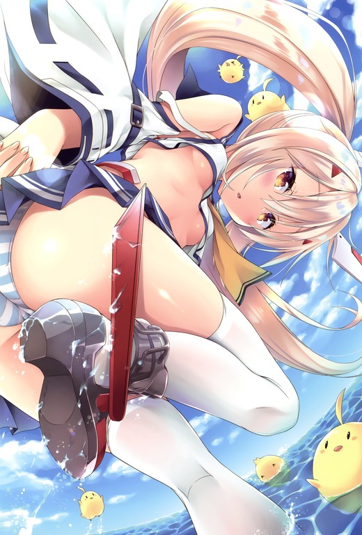 アズールレーン（綾波）縞パン、画像