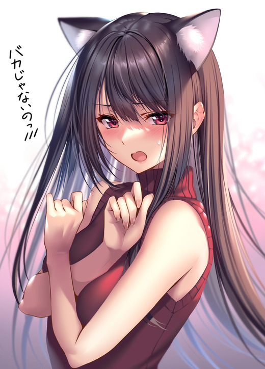 はにかみ彼女【水澄華実】猫耳 画像（イラスト：ピロ水）