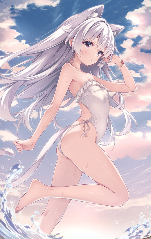 イラスト：RYO【猫耳の女の子 水着姿】二次画像