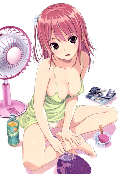 イラスト：こうたろ【キャミソール姿の女の子 パンチラ】二次画像