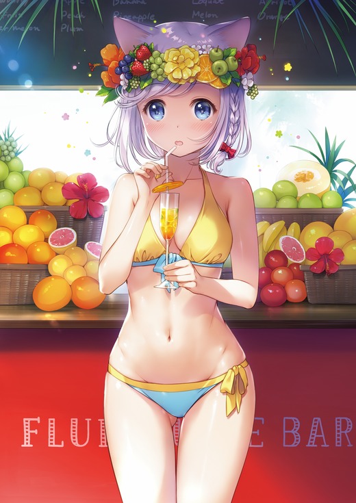 イラスト：mignon【猫耳の女の子 水着】二次画像