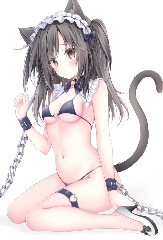 イラスト：梱枝りこ【ねこみみの女の子 ビキニ姿】二次画像