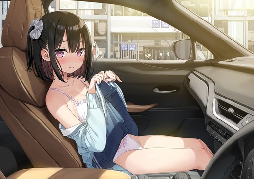 イラスト：カントク【しずく】車内でパンチラ 画像