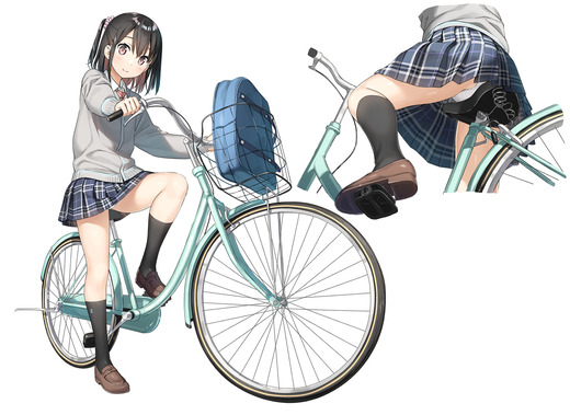 イラスト：カントク【しずく】自転車パンチラ 画像