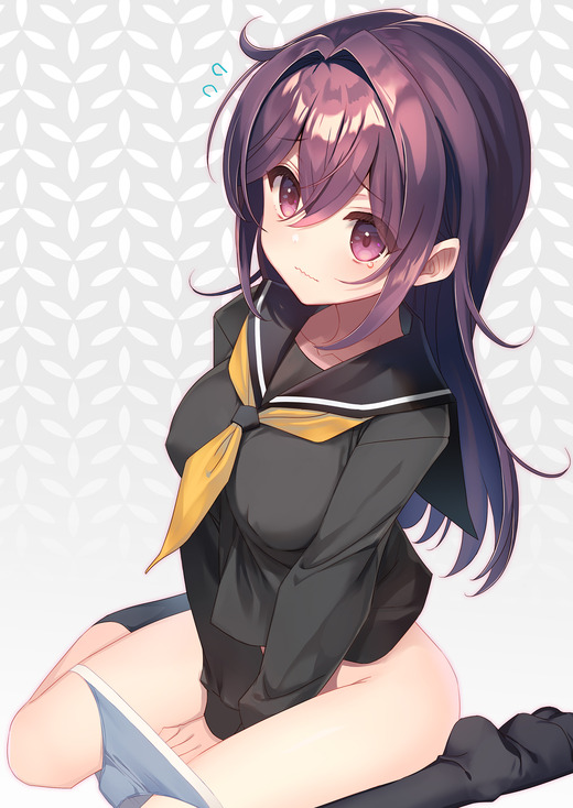 イラスト：タケイオーキ【セーラー服の女の子 パンツ脱ぎかけ】二次画像