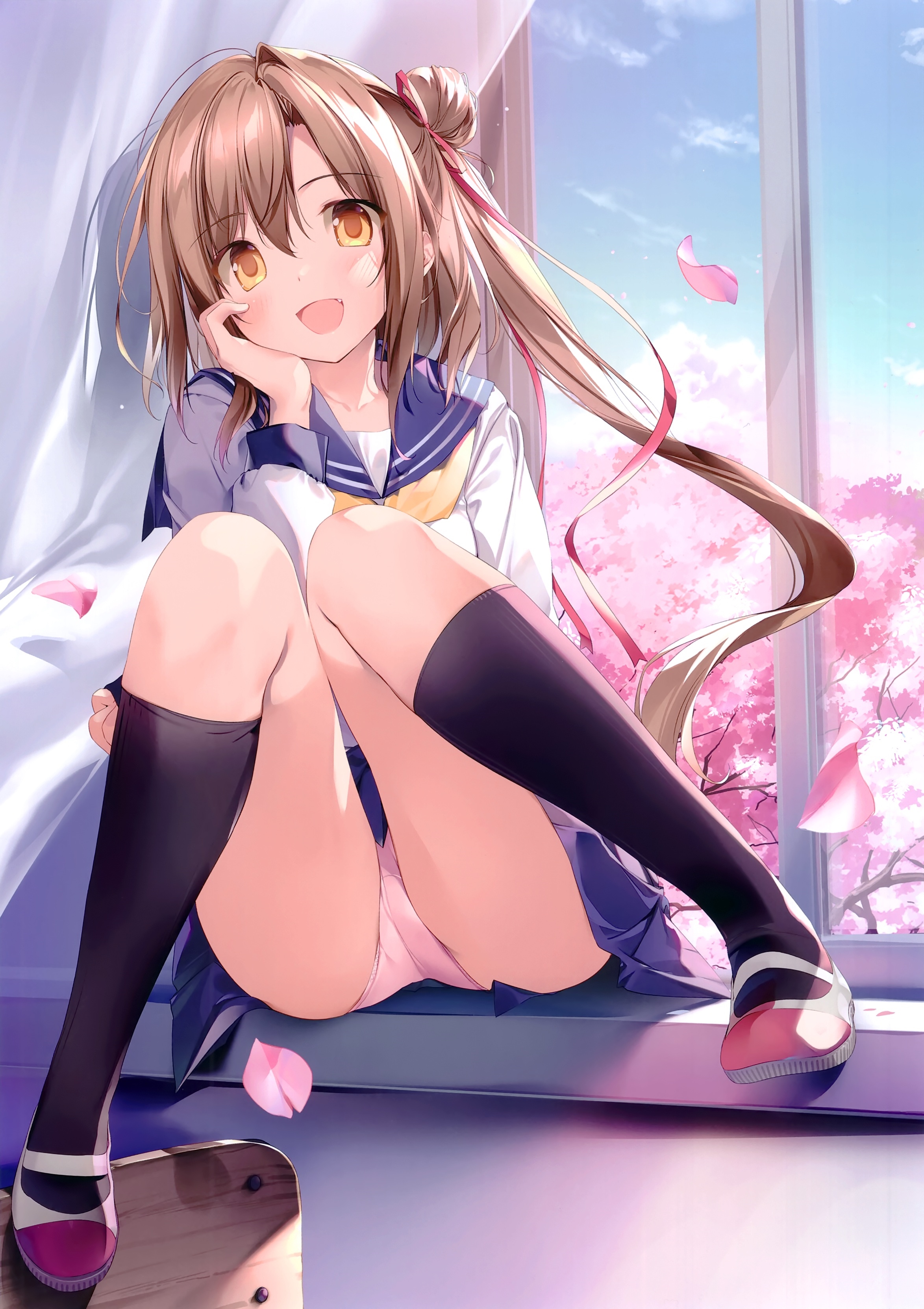 　セーラー服　座りパンチラ イラスト：karory【セーラー服 座りパンチラ】二次画像 : 同人エロ専科＠エロゲ