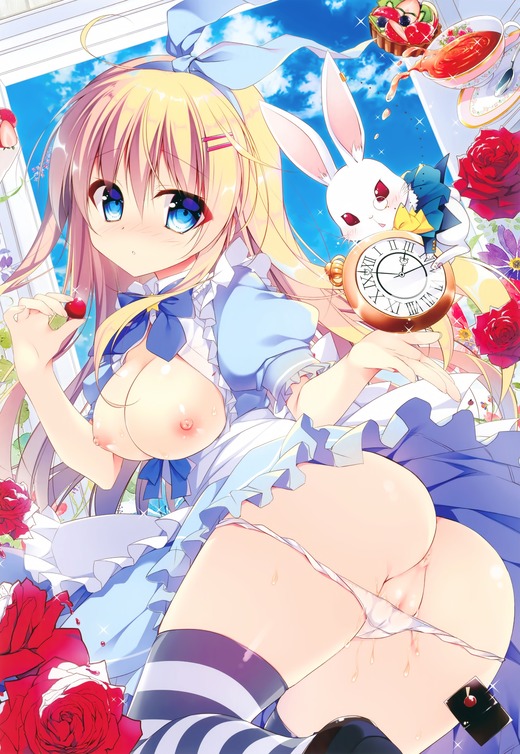イラスト：ななかまい【アリスちゃん パンツ脱ぎかけ】二次エロ画像