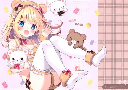 イラスト：ぱん【てんちゃん】もこもこくまさん水着 画像