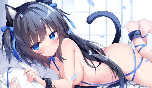 イラスト：白もち桜【はだかの女の子 寝そべり】二次画像