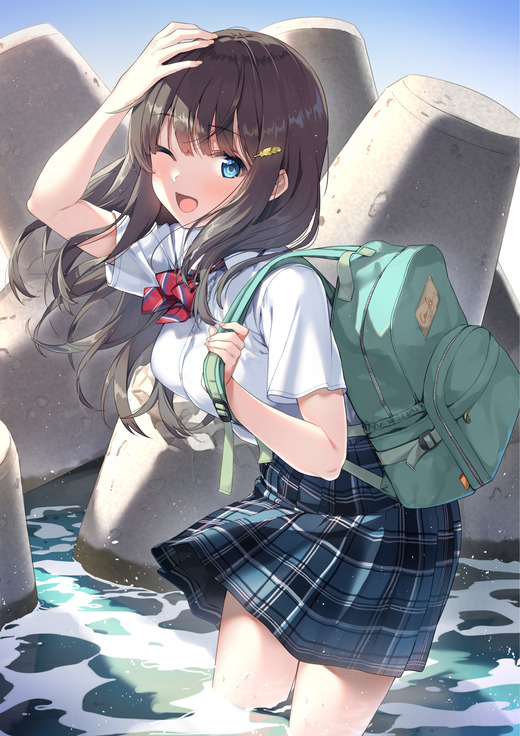 イラスト：うなさか【女子校生 夏服】二次画像