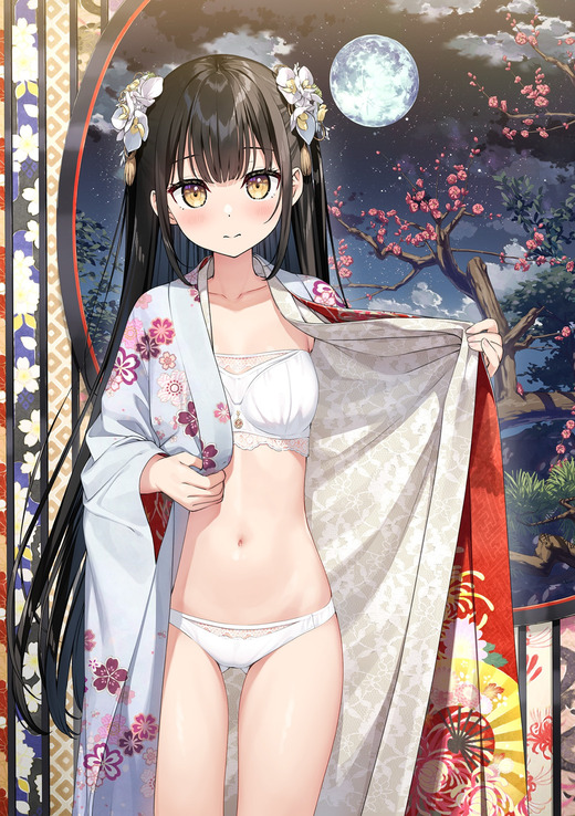 イラスト：カントク【渚】着物姿 下着 画像