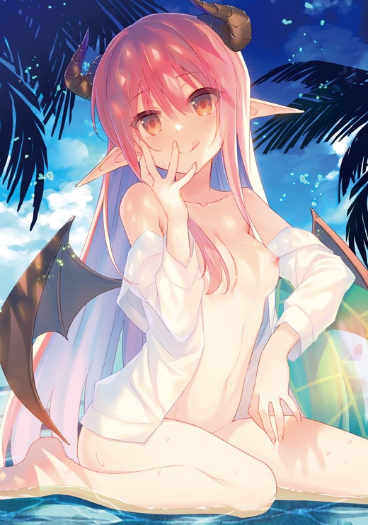イラスト：タケイオーキ【裸シャツの女の子 おっぱい】二次エロ画像