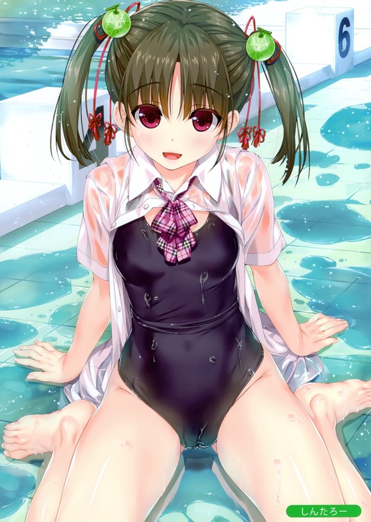 イラスト：しんたろー【ツインテ娘 スク水】二次画像