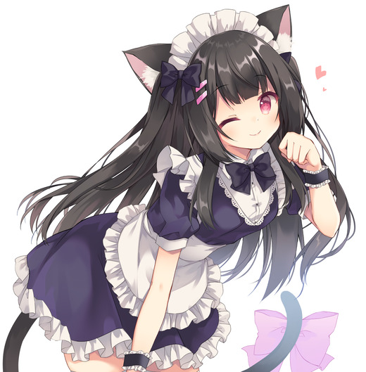 イラスト：プリンプリン【猫耳メイド ウインク】二次画像