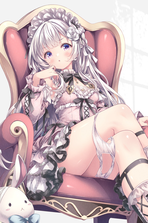 イラスト：RYO【パンツ脱ぎかけの女の子】二次画像